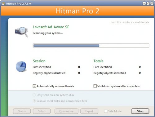 حصريا برنامج Hitman Pro 3.5.1.68 المعروف بقوته في القضاء علي الفيروسات و السباي وير