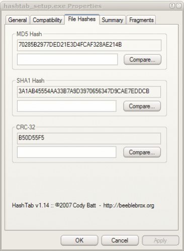 download the new version HashTab