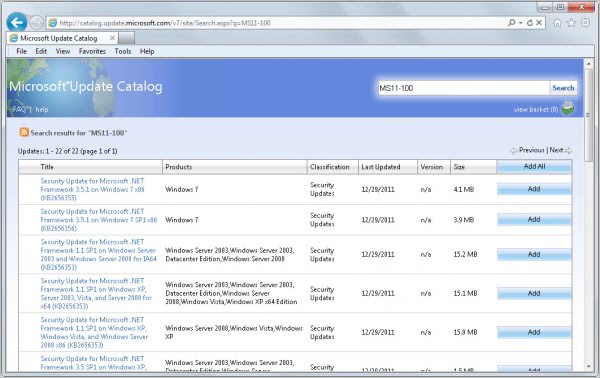 microsoft update catalog