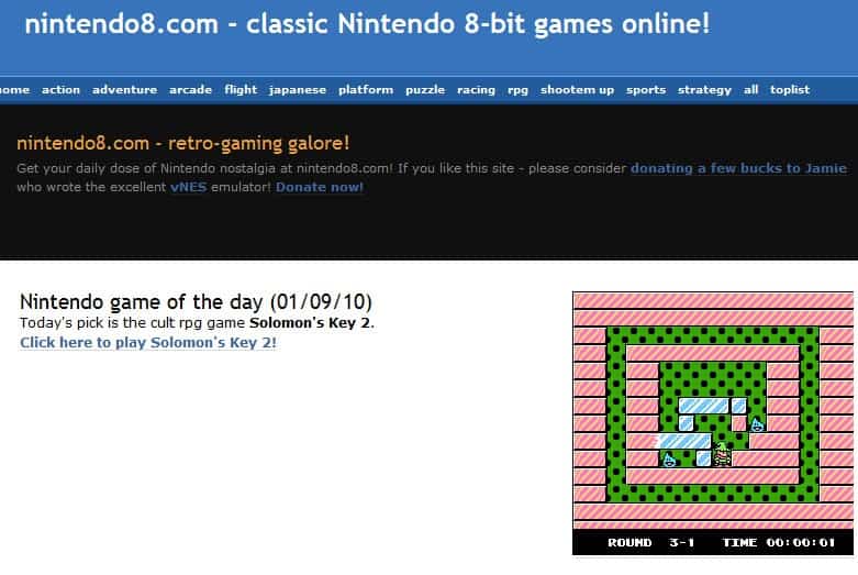 vNES lets you play old-school Nintendo games online