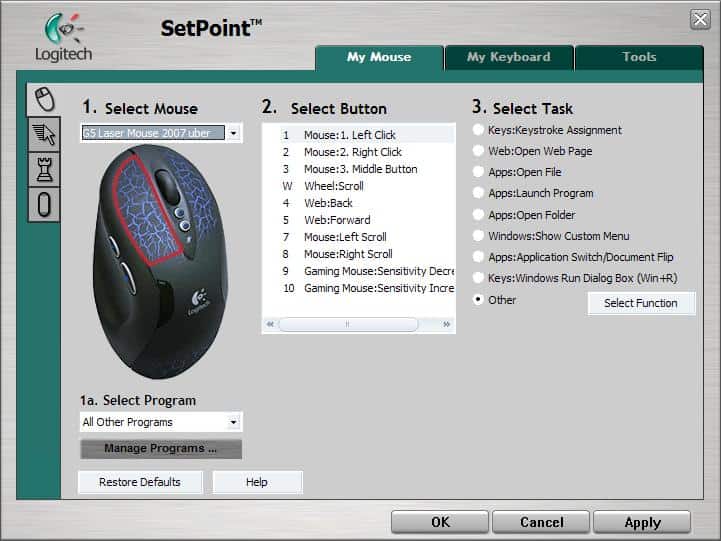 setpoint logitech my mouse missing