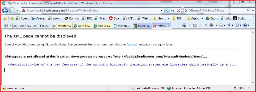 Internet Explorer 8 And Feeds: The XML page cannot be displayed ...