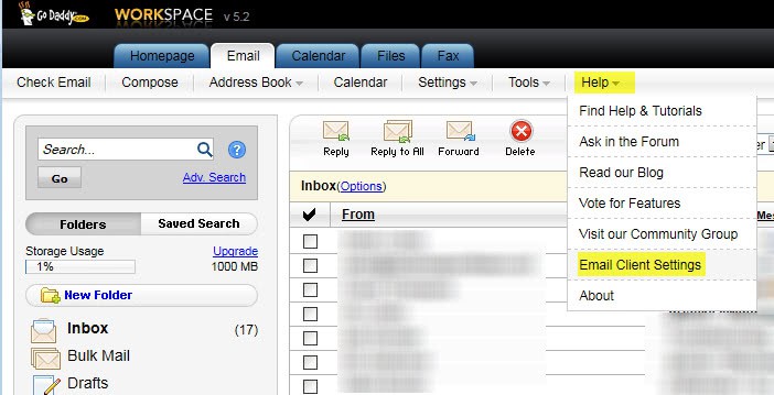 godaddy email access in gmail