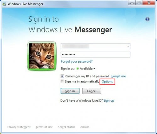 windows live messengerにサインインする