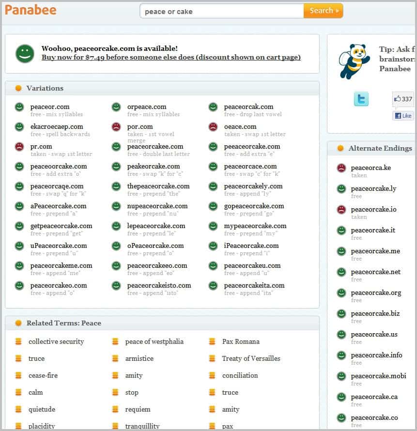 Panabee Domain Name Suggestion Tool GHacks Tech News