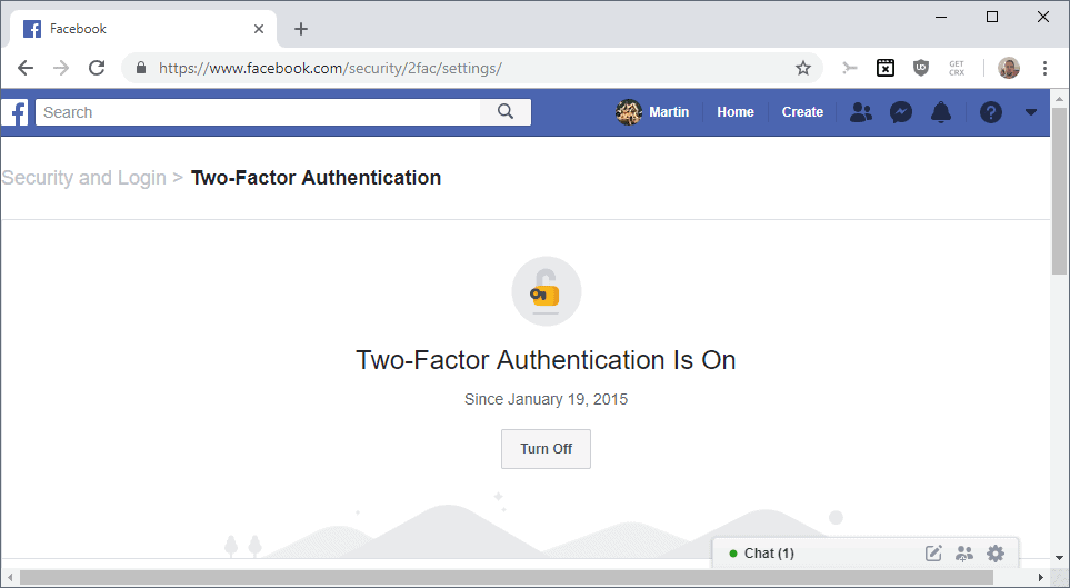 Facebook security now supports U2F authentication