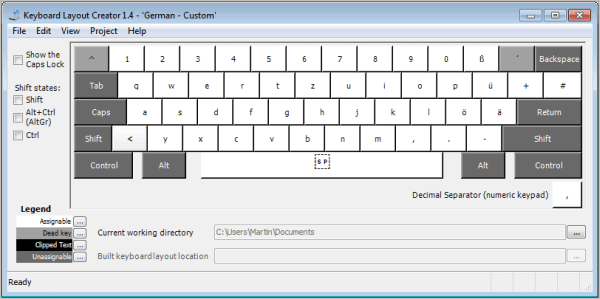 keyboard layout editor windows 8