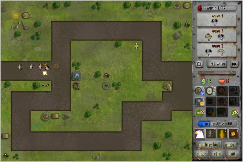 Playing Griffpatch's Tower defence 