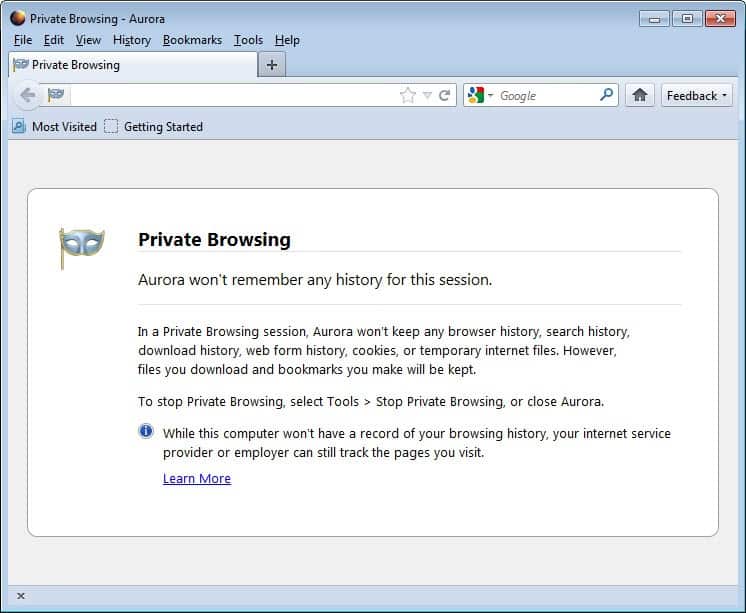 Attention Firefox 15 Private Browsing Mode Broken GHacks Tech News