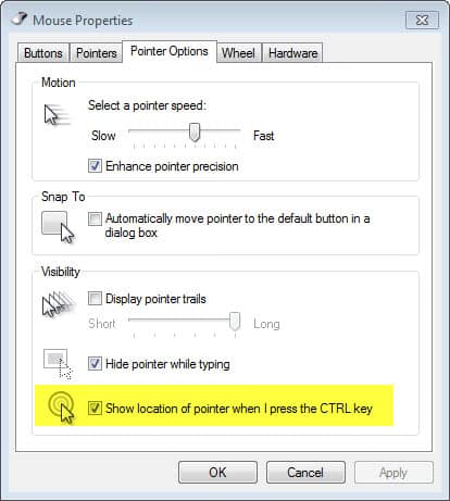 How to change the cursor pointer in Chrome on the computer