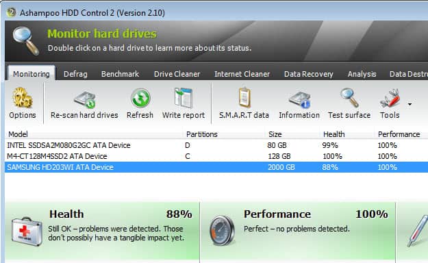Ashampoo HDD Control 2 Review gHacks Tech