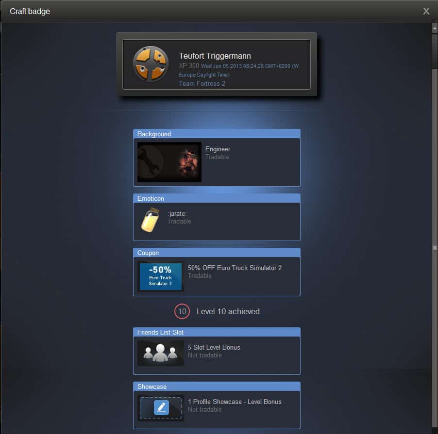 Steam Badges and level