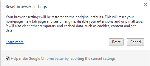 reset browser settings chrome