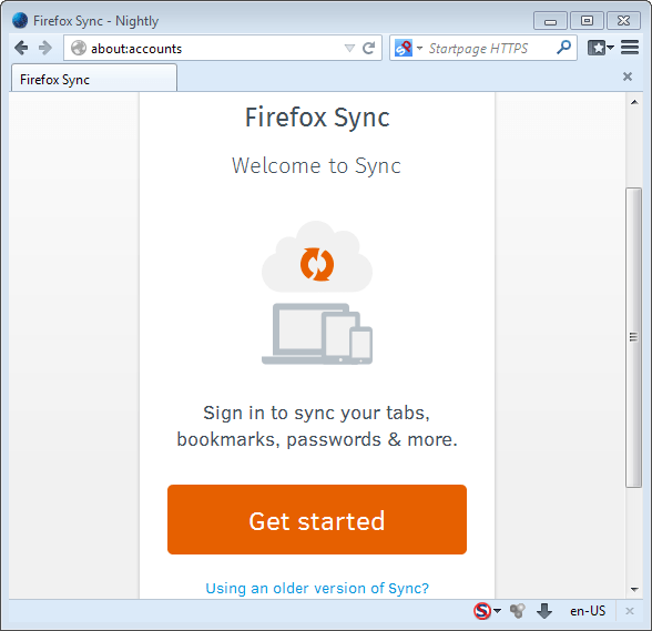 how to sync firefox old versions to new