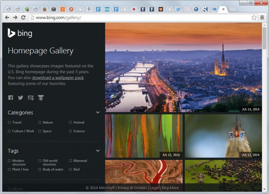 Browse and download all Bing homepage wallpapers gHacks Tech News