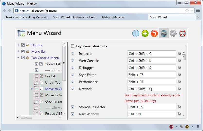 Change Firefox Menu Shortcuts With Menu Wizard GHacks Tech News
