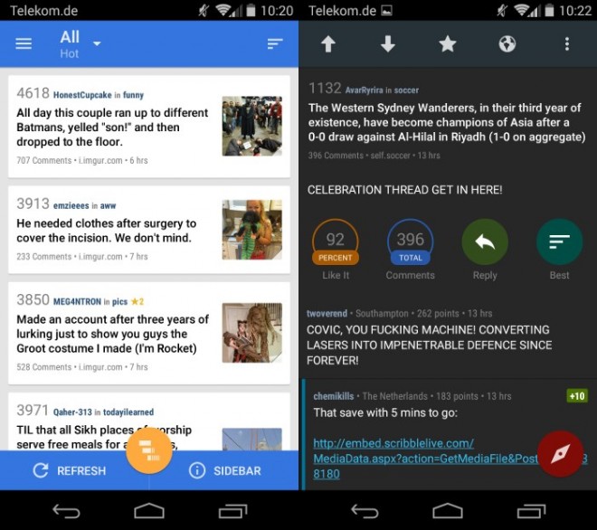 Reddit News is an advanced Reddit client for Android gHacks Tech News