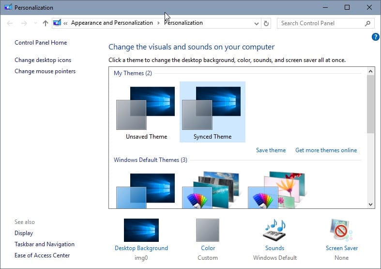 Microsoft Restores Personalization Menu In Windows 10s Control Panel