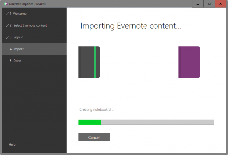 can evernote import onenote notebooks