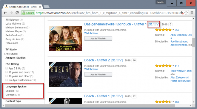 Filter Amazon Video Content By Language - GHacks Tech News