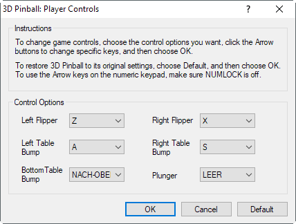 windows xp 3d pinball run command