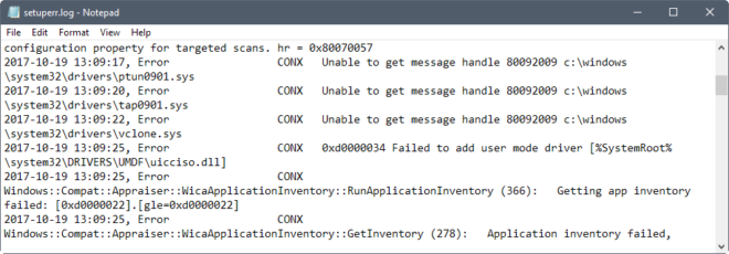 How To Analyze Windows 10 Upgrade Errors - GHacks Tech News