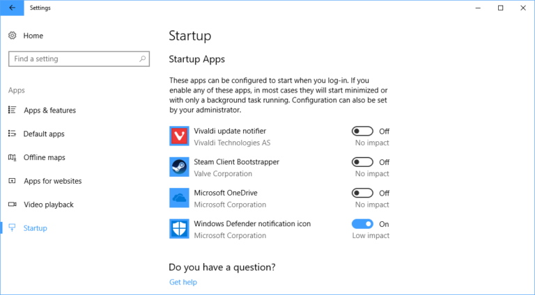 Windows 10 Settings get Startup management option - gHacks Tech News