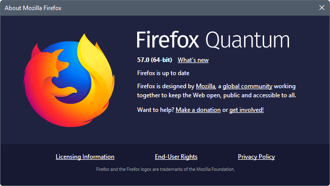 firefox version 57 for mac os