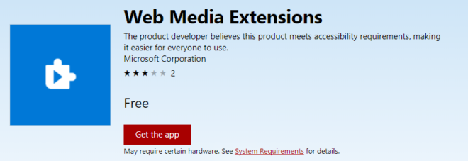 microsoft web media extensions