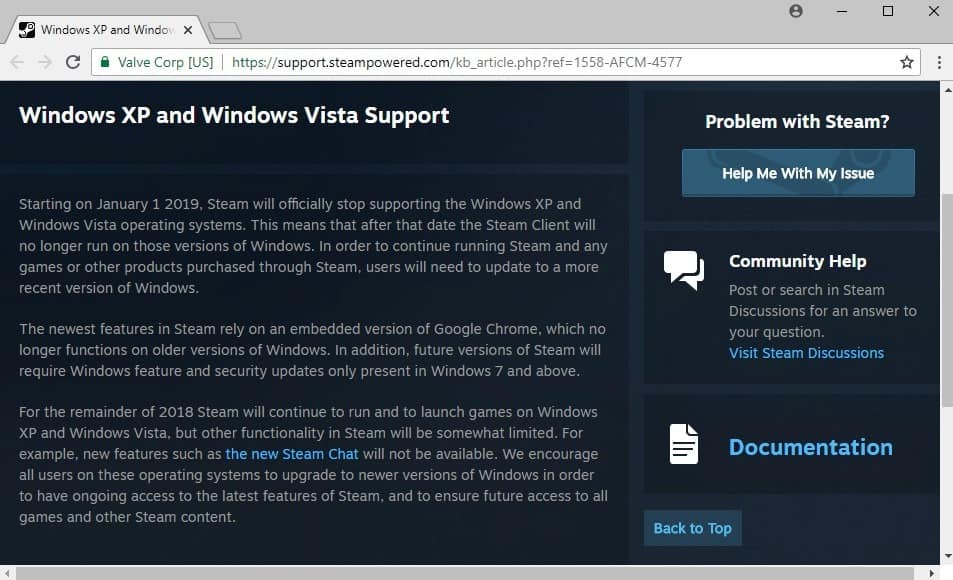 Support for Windows XP and Vista ending soon - Announcements