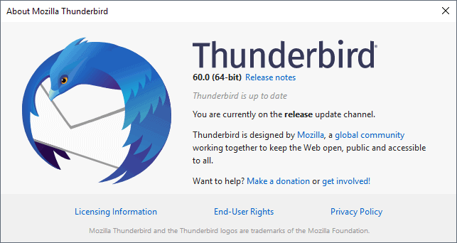 mozilla thunderbird folder subfolder display
