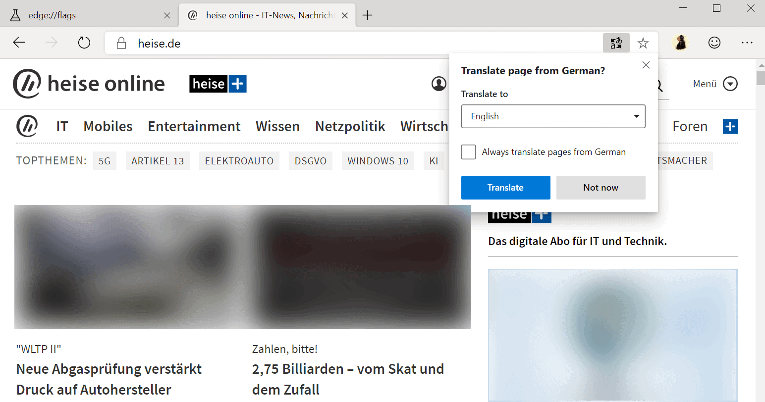 Microsoft Edge Translator