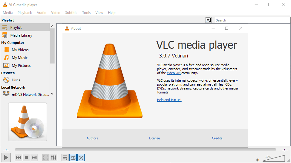 vlc universal media server folder not opening