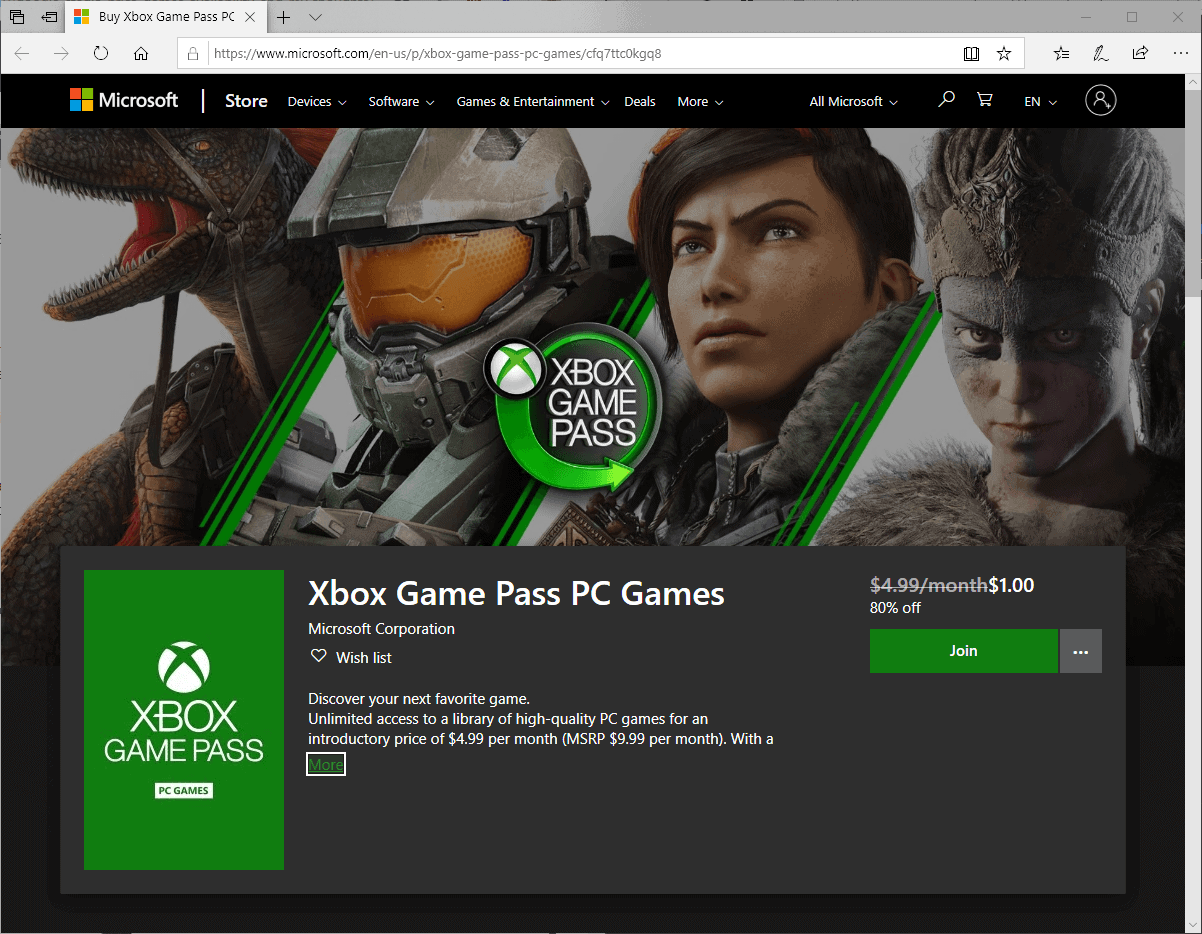 xbox game pass for pc price