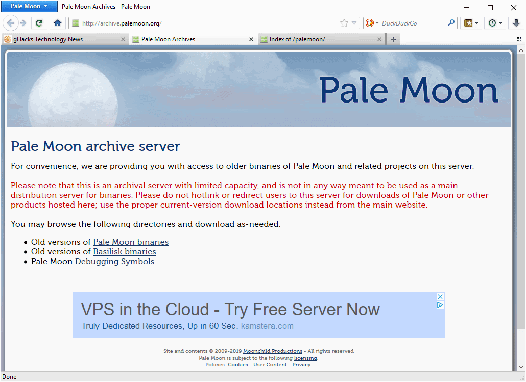 pale moon browser not displaying properly