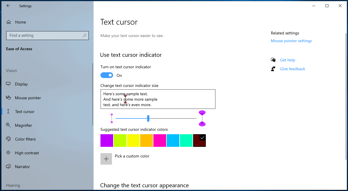 change selected text color in windows 10