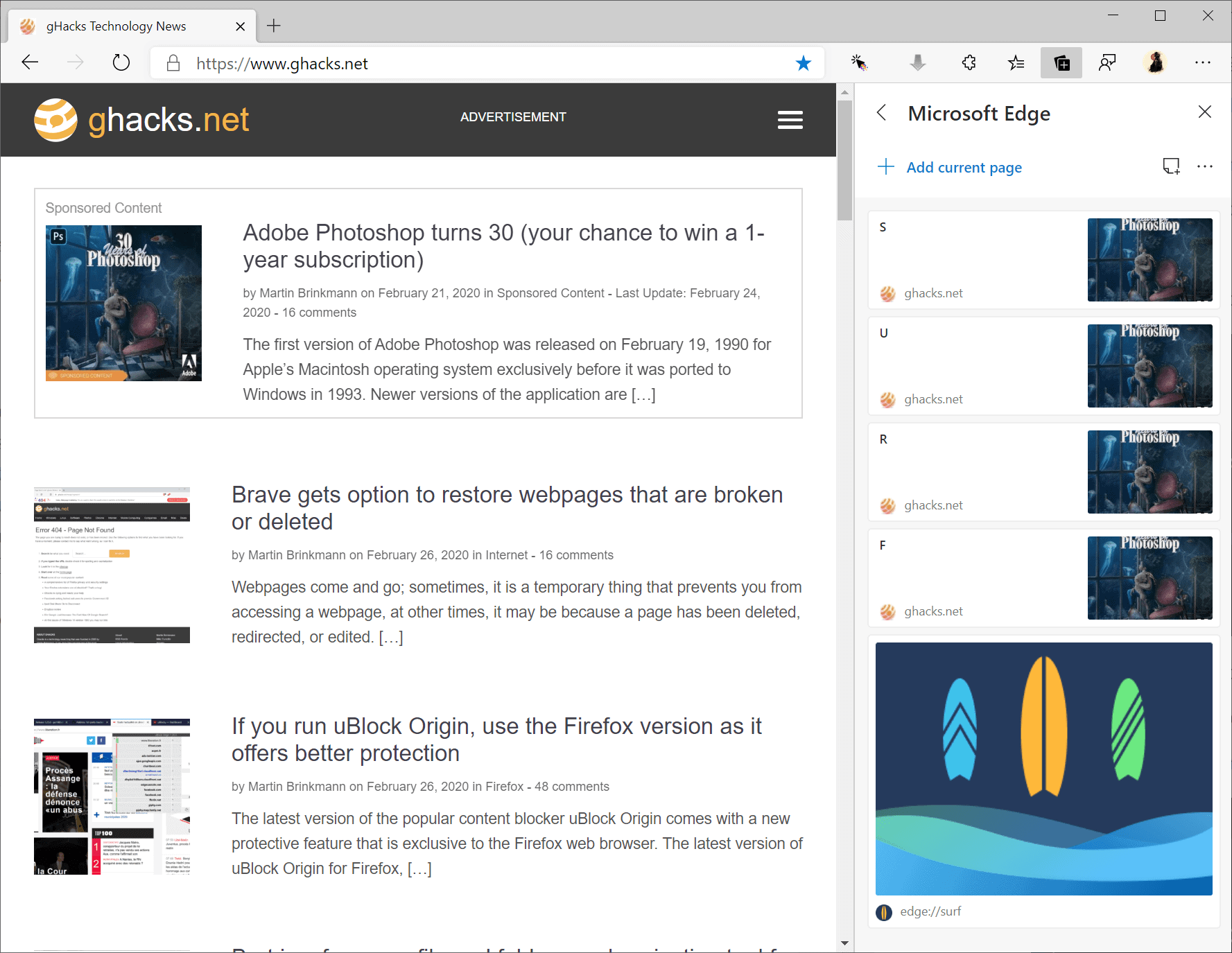 Microsoft Edge Surf