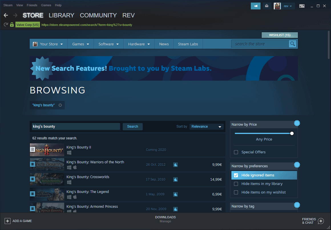 steam search improved