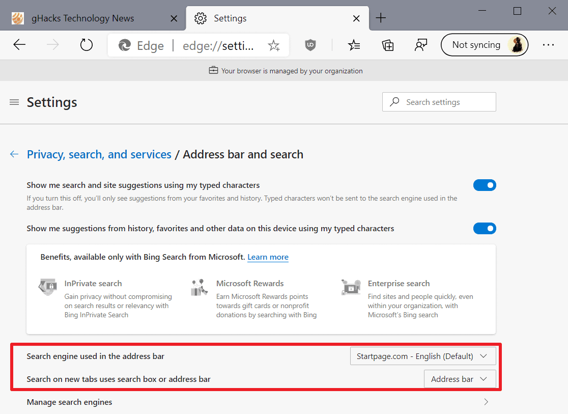 how to get rid of new tab search