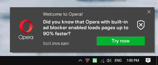 opera promotional notification