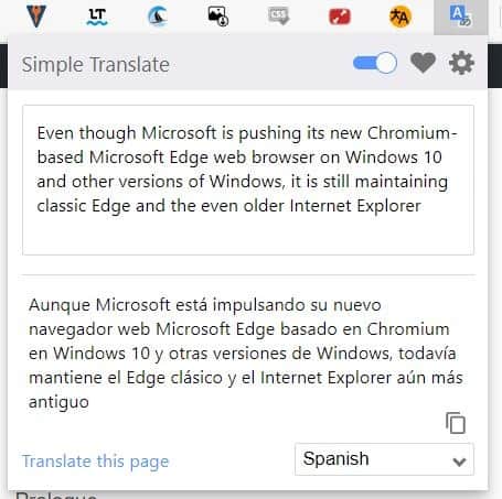 Translate selected text quickly with the Simple extension Chrome Firefox - gHacks News
