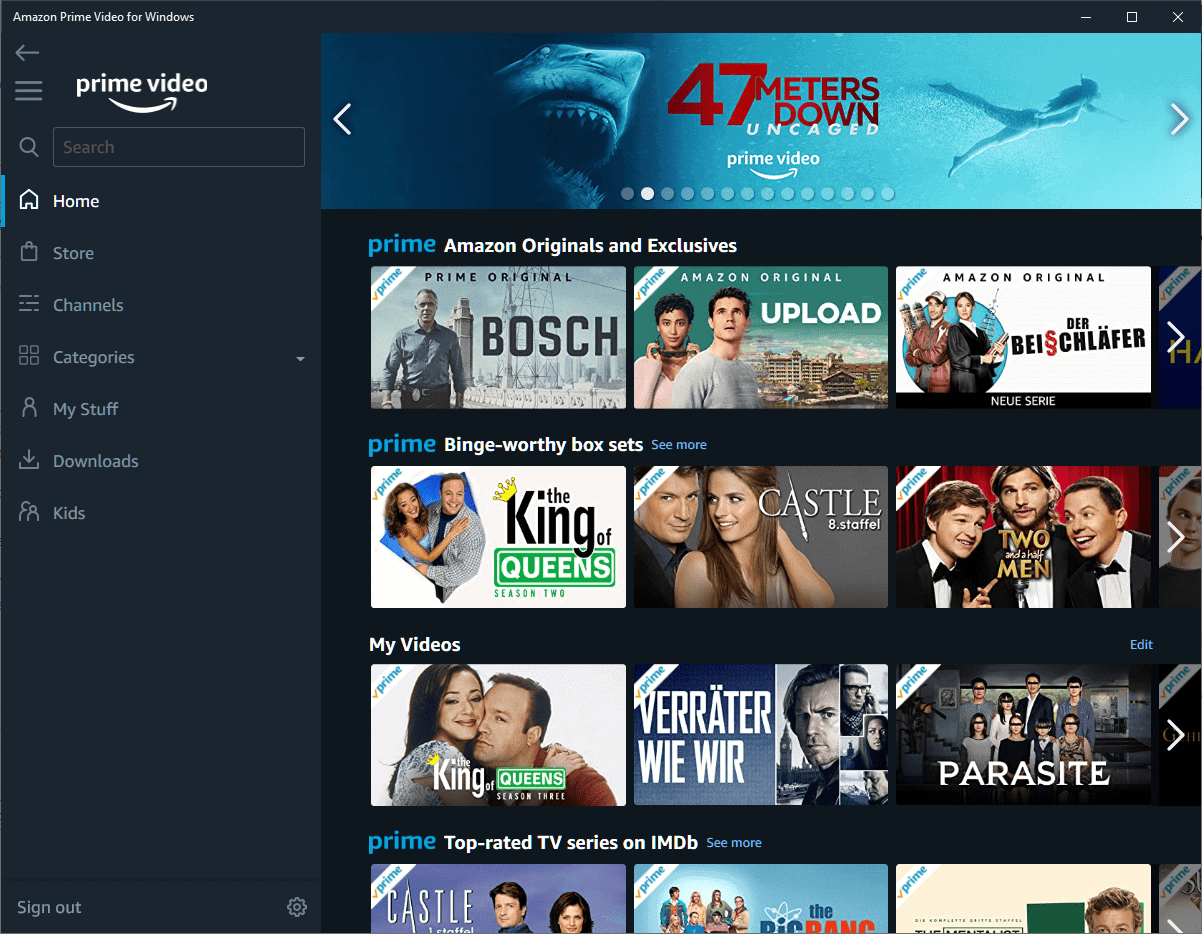 A Look At The Amazon Prime Video App For Windows 10 Ghacks Tech News
