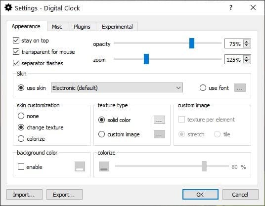 Digital Clock 4 appearance tab