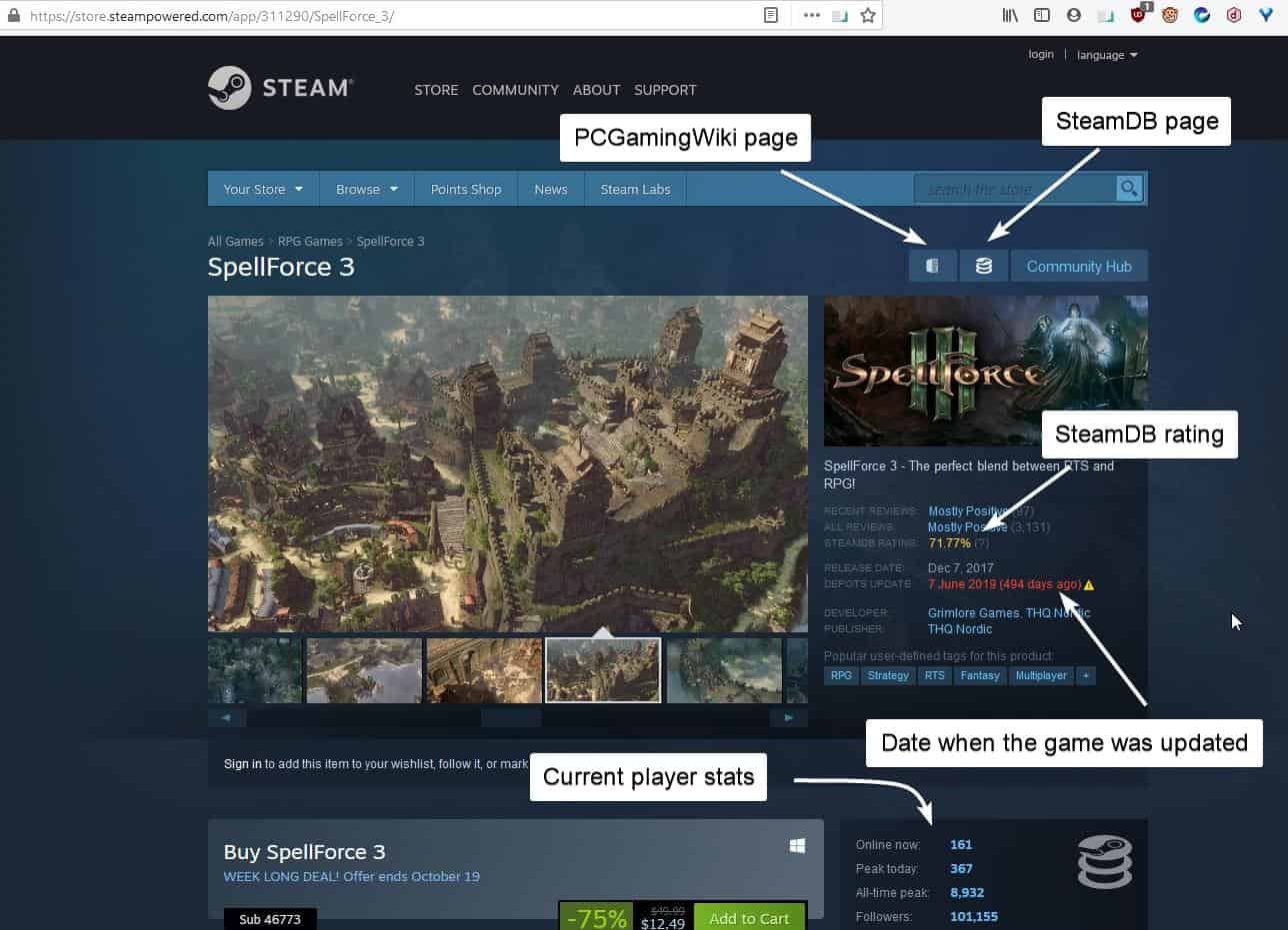 SteamDB A third-party Steam database to query global game