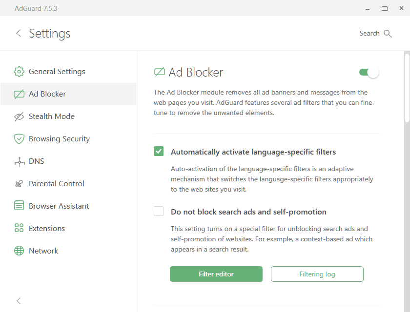 adguard settings