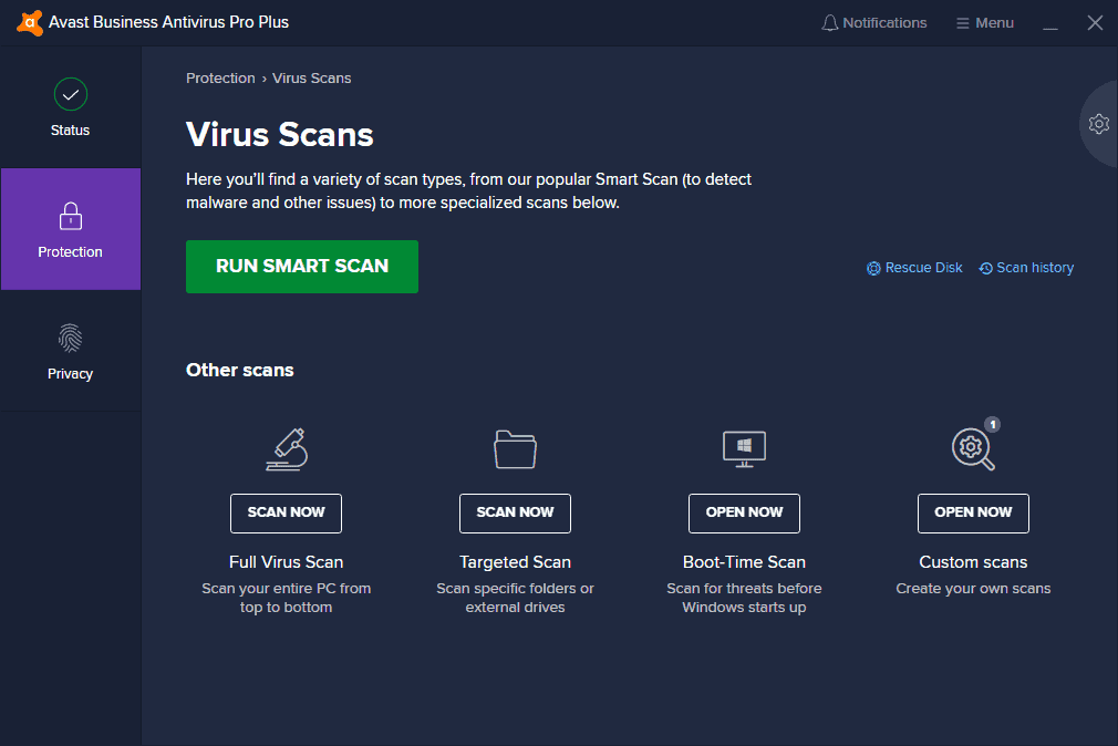 avast for business dashboard does not load