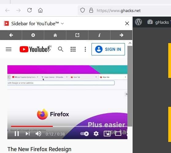 firefox web extensions sidebar