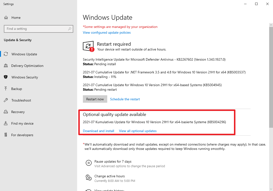 cannot install cumulative updates windows 10