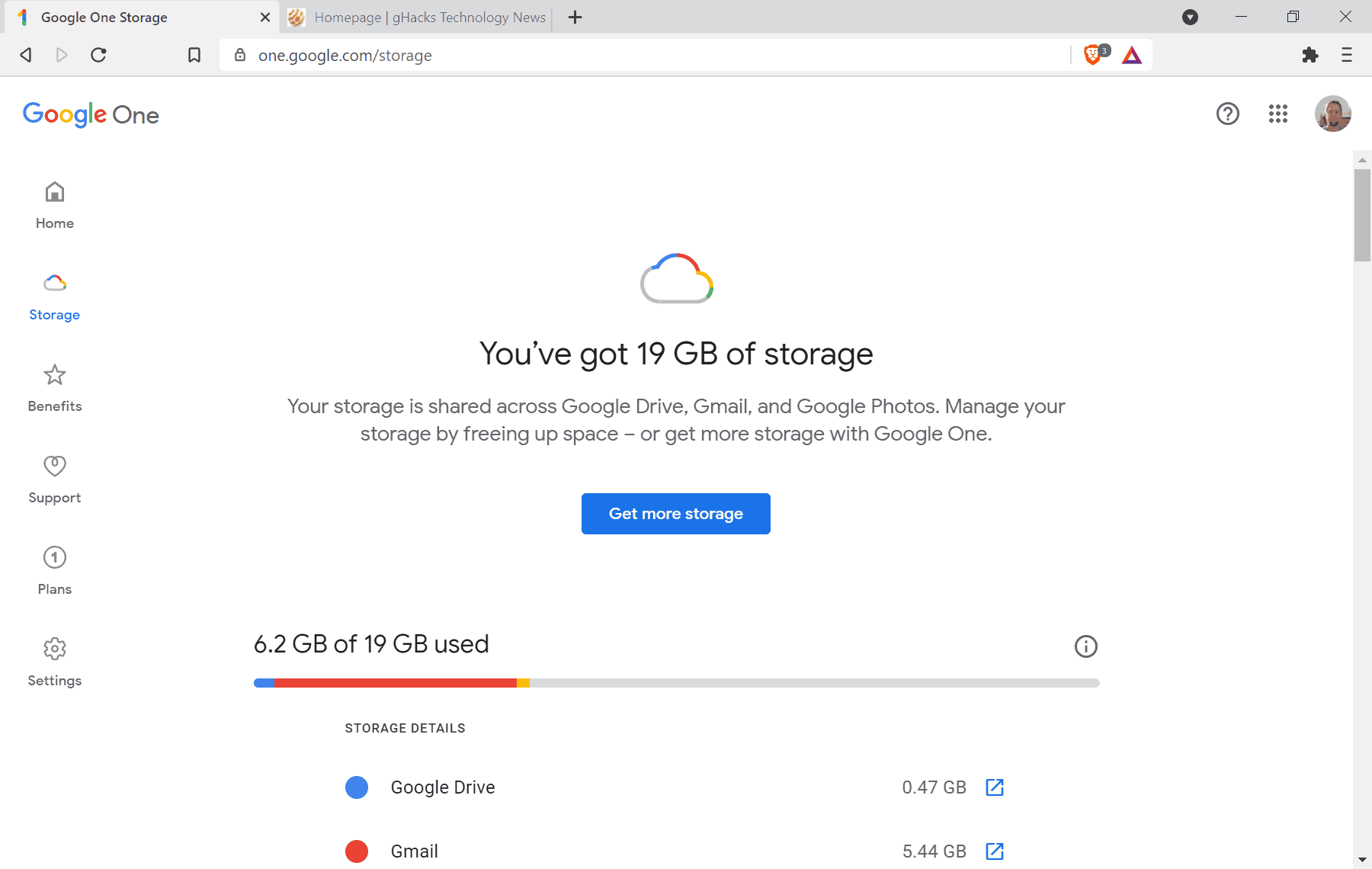 how large is google drive storage