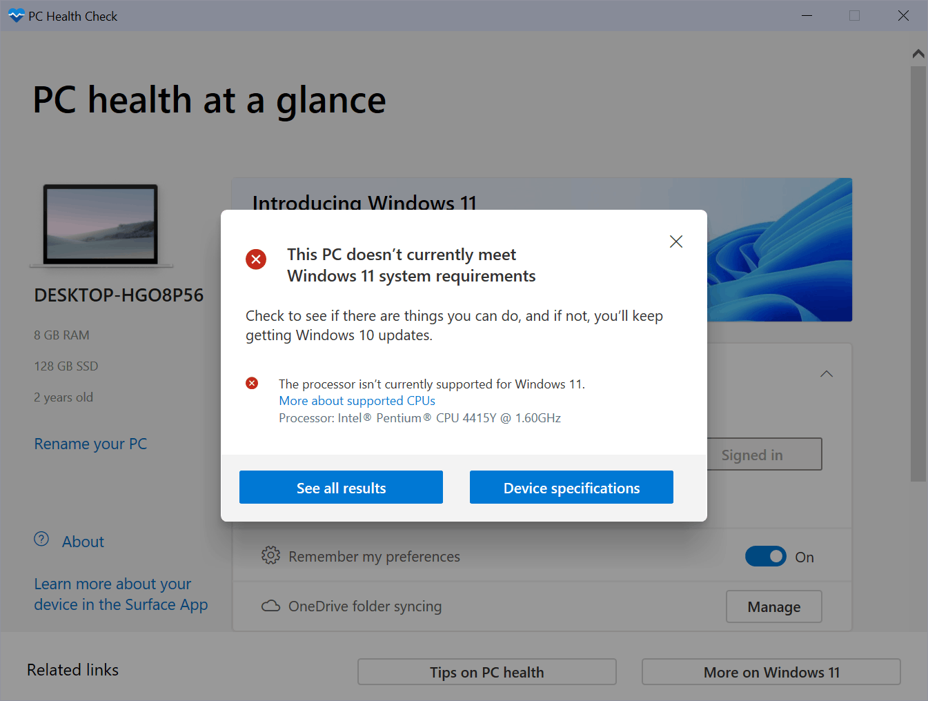 pc health app checker for windows 11